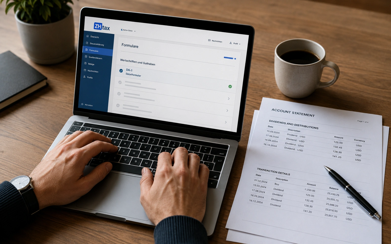 DA-1 Formular ausfüllen — Schweizer Steuererklärung Schritt für Schritt mit Brokerausweis und Steuerportal