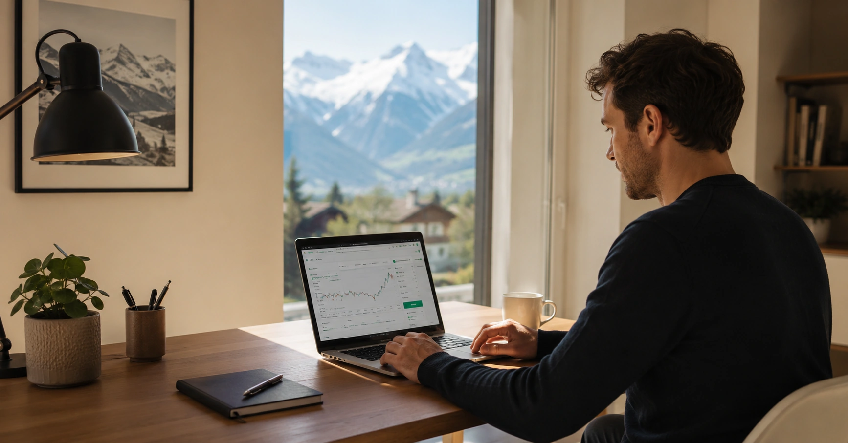 Erste Einzelaktie kaufen in der Schweiz – Schritt-für-Schritt-Anleitung für Einsteiger am Laptop